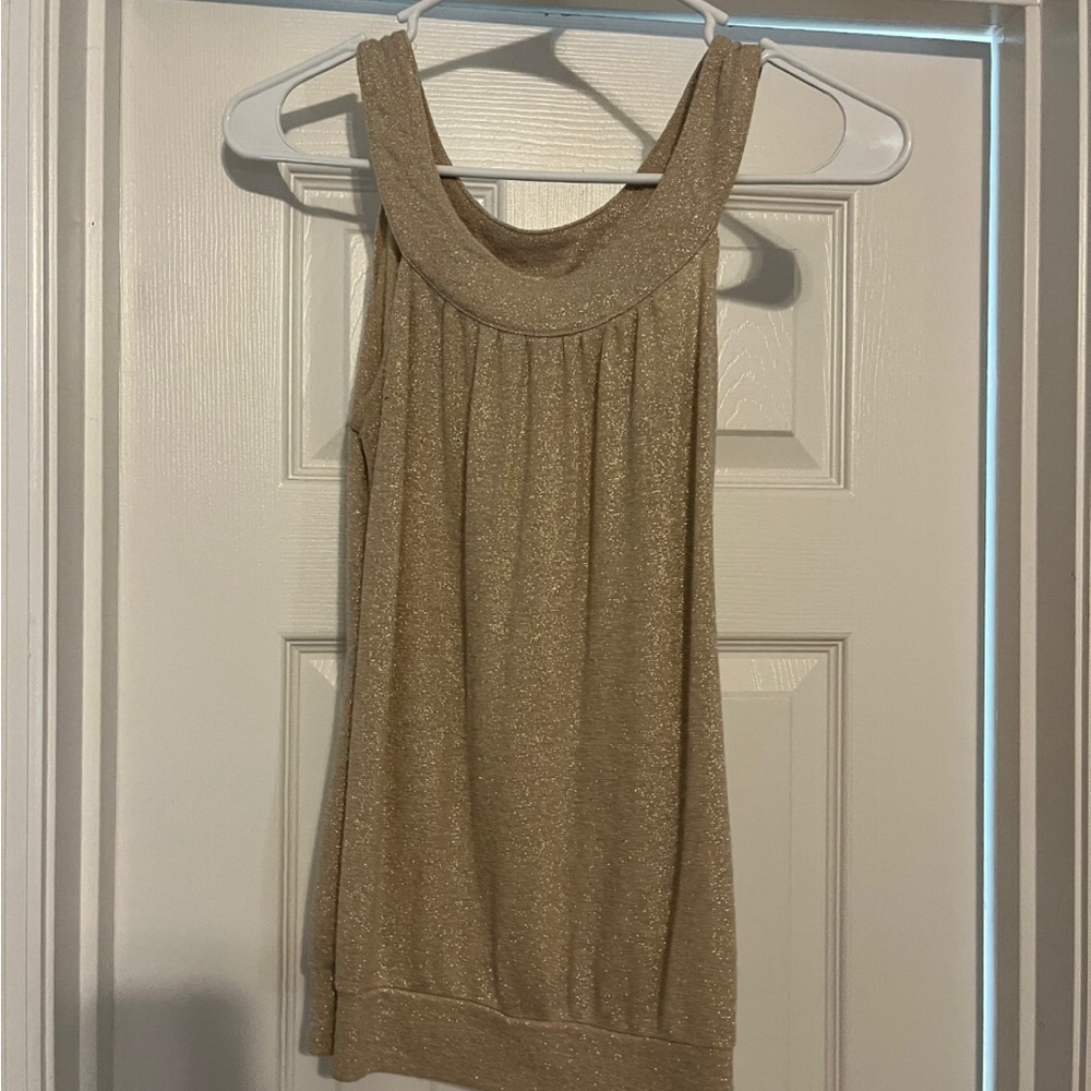 Elegant Gold Sleeveless Top